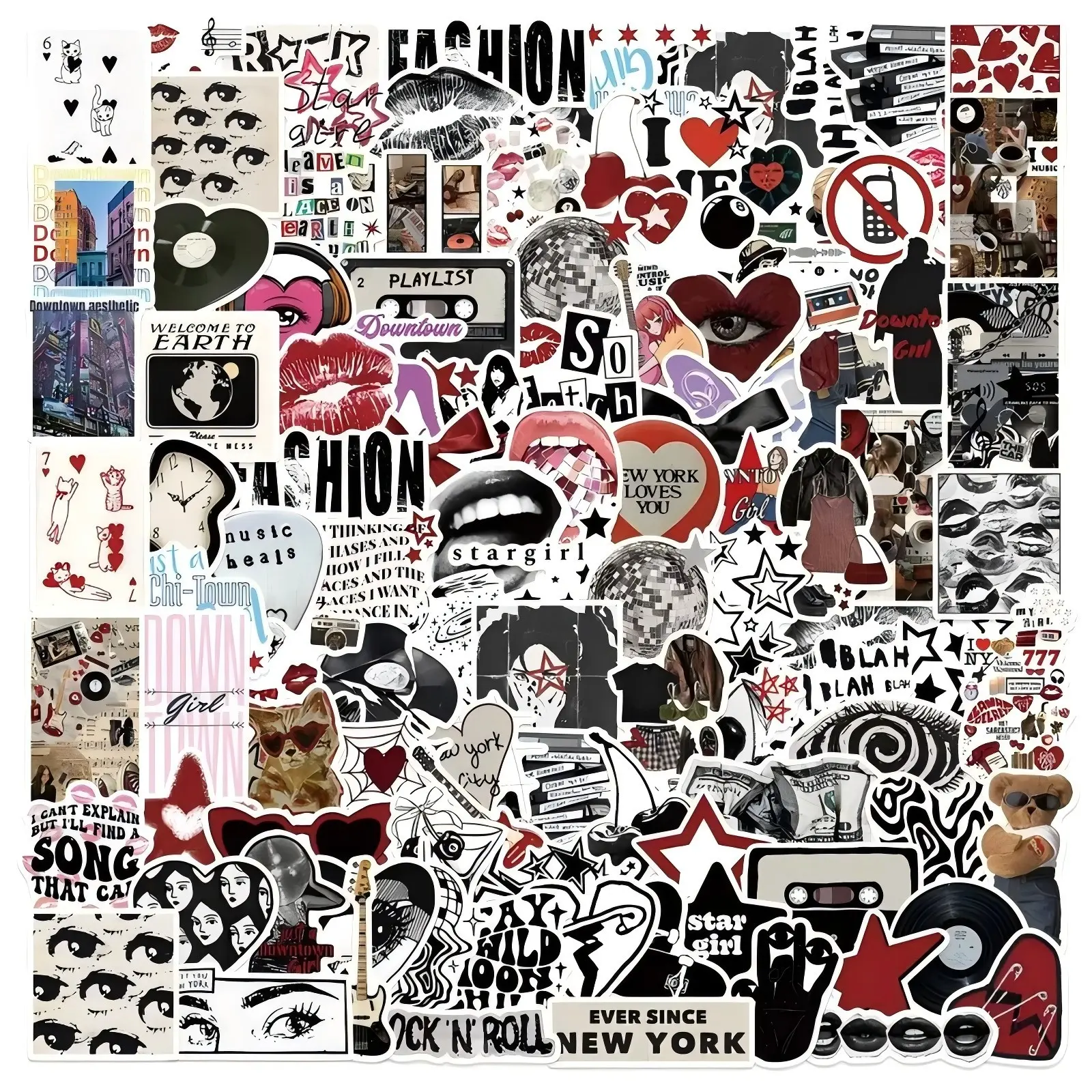 100pcs Retro Y2K Girl Design Waterproof Vinyl Stickers, Multipurpose Decals for Water Bottles, Laptops, Phones, Cars, Universal Car Sticker Set