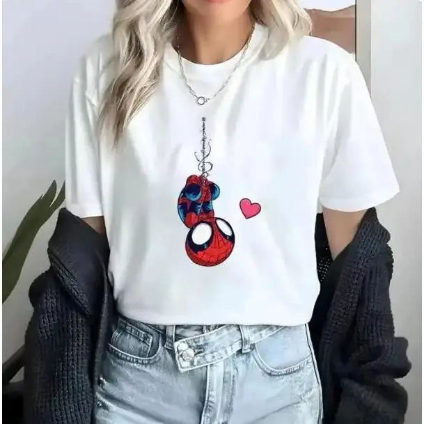 Aesthetic Hanging Spiderman With Pink Heart T Shirt Women Streetwear Cute Graphic Top #   GraphicTee #   Streetwear #   CasualStyle #   MensFashion #   WomensFashion