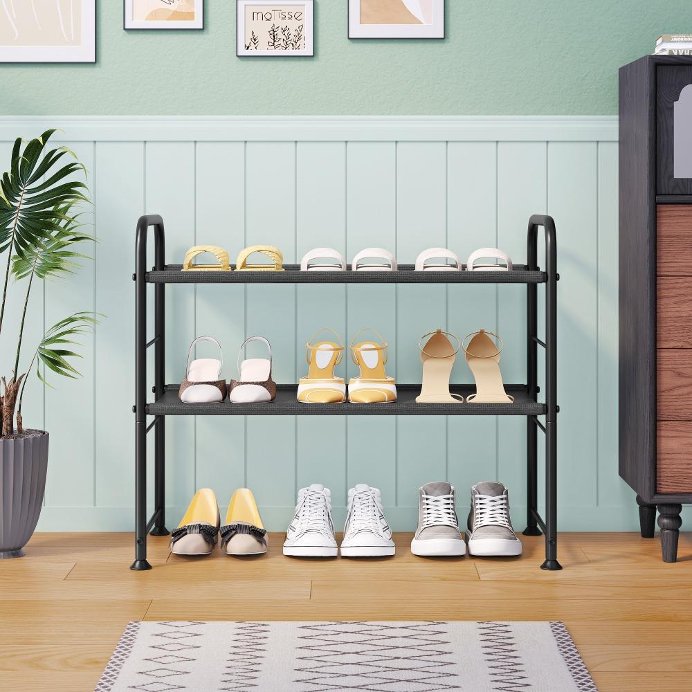 SUOERNUO Adjustable Shoe Rack - 2-5 Tier Steel Organizer! Holds 8-20 pairs of shoes, boots, or sneakers. Non-slip, tool-free assembly, space-saving for small spaces. Durable & easy to clean—perfect for homes, dorms, or offices