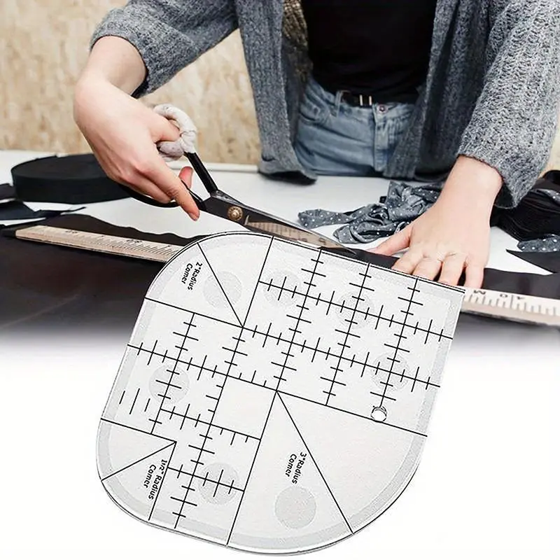 Acrylic Curved Corner Cutter Ruler - Sewing Quilting Patchwork Template Tool - Transparent Mixed Color - For DIY Sewing Enthusiasts - Perfect for Quilting, Patchwork & Crafting Projects