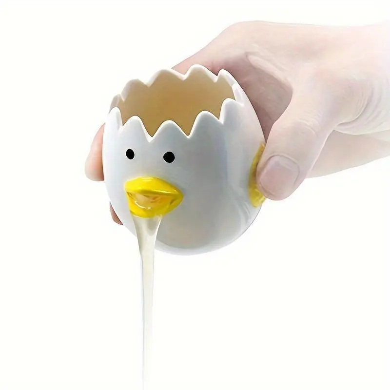 Adorable Chick Ceramic Egg Separator - Creative Yolk & White Filter for Baking, Kitchen Gadget