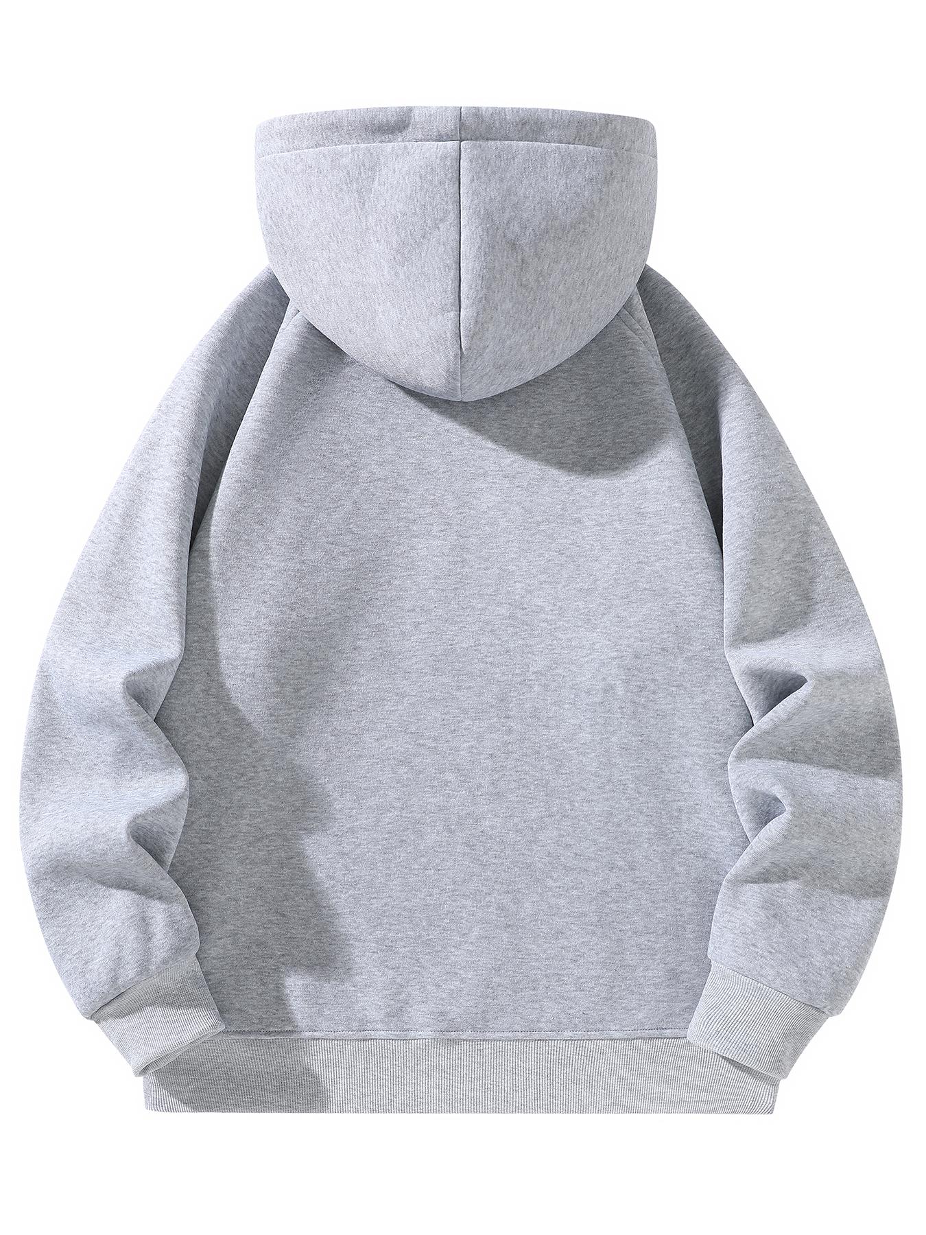 Men's Regular Fit Solid Color & Plaid Print Hoodie, Casual Comfy Pullover Hooded Sweatshirt for Daily Wear, Men's Clothes for All Seasons, Tops, Casual Soft Breathable, Casual Fitted Sweatshirt