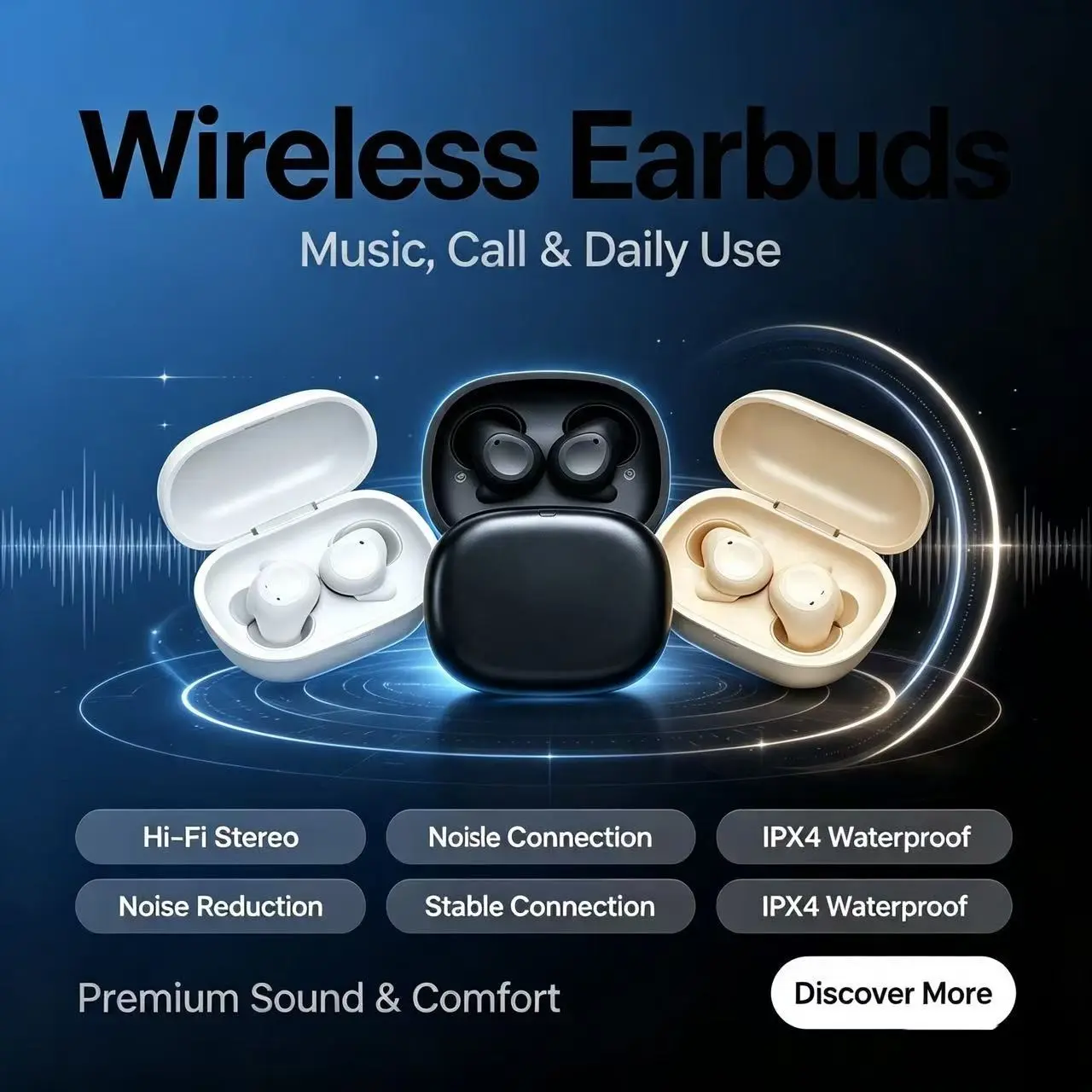 Sleep Wireless Earbuds, Noise Isolating Bluetooth-compatible Headphones, Ultra Soft Invisible Sleep Earphones, Long Battery Life, Ideal for Snoring Relief