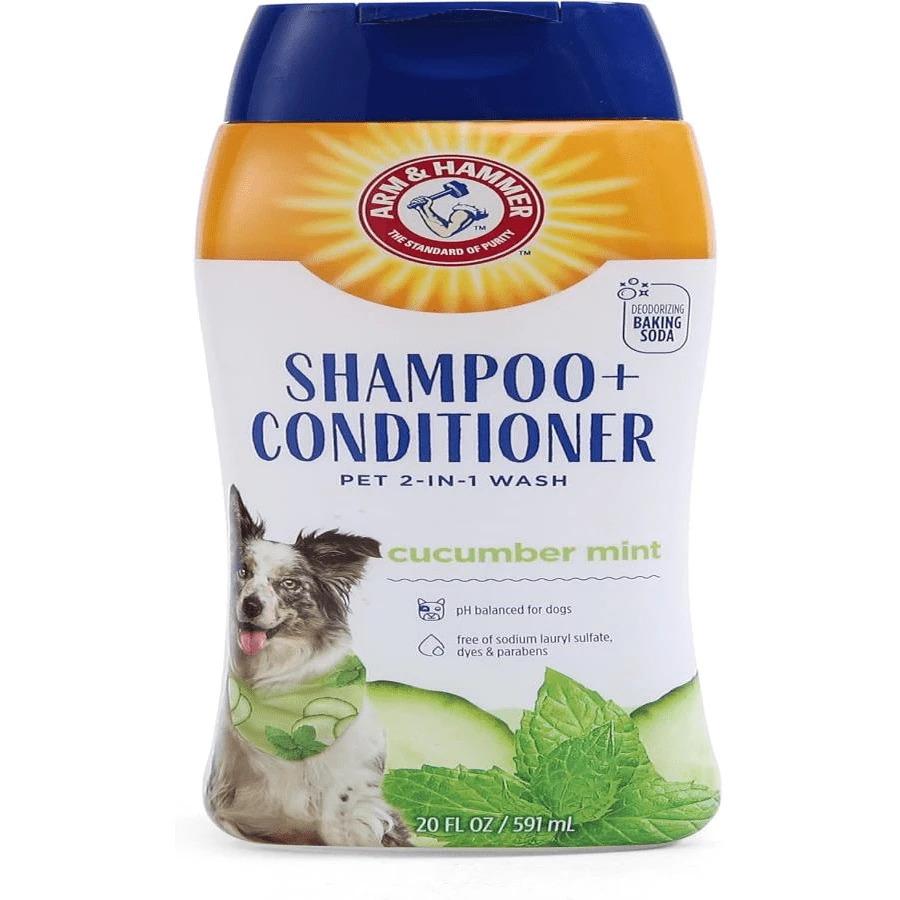 Arm & Hammer 2-in-1 Dog Shampoo & Conditioner – Cucumber Mint Scent, 20 oz