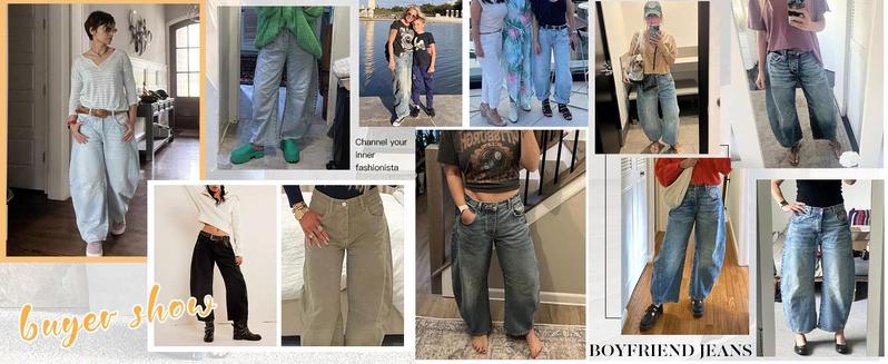 Women's Baggy Boyfriend Jeans Vintage Wide Leg Mid Rise Barrel Denim Ankle Pants Women's Baggy Boyfriend Jeans Vintage Wide Leg Mid Rise Barrel Denim Ankle Pants
