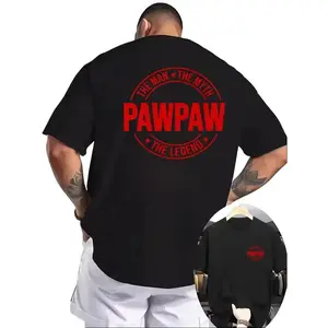 PawPaw The Man The Myth The Legend Double Sided Cotton Tee Casual Top Perfect Fathers Day Gift for Grandpa
