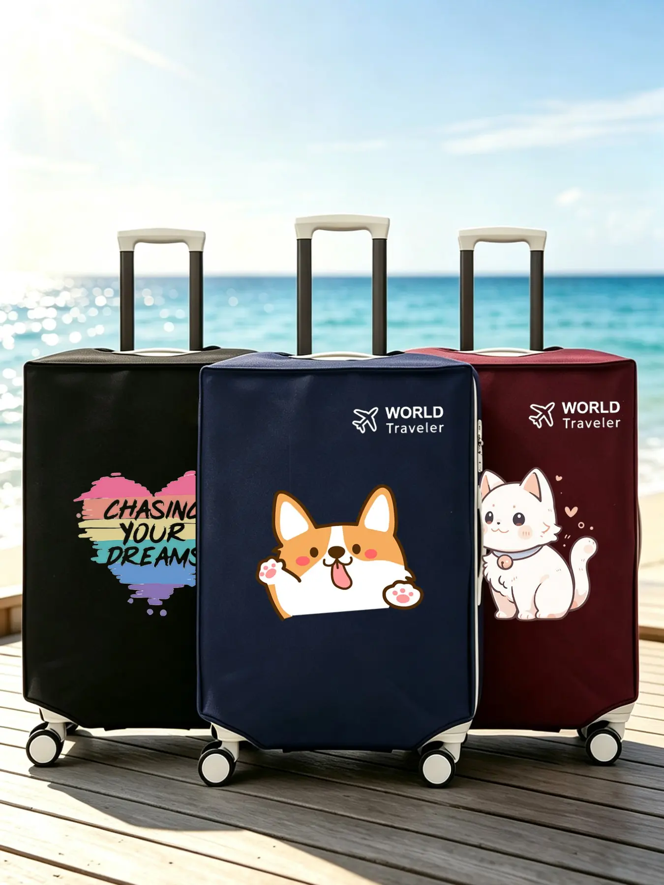 Durable Universal Luggage Cover 24-30 Inches, Dustproof Scratch-Resistant, Ideal for Travel, Perfect Gift for Family Friends Teachers