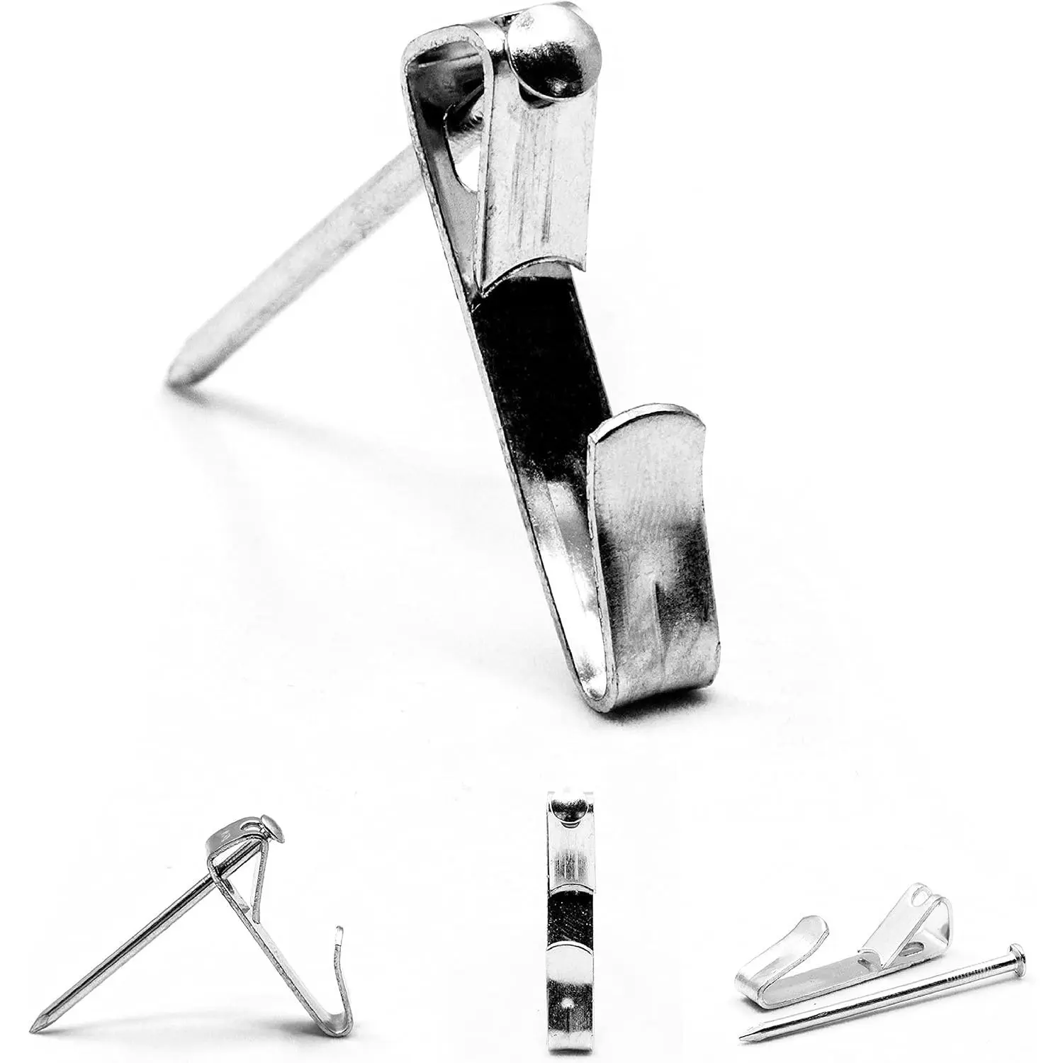PHS  ing Hooks, Holds 50 lb, 50 Pack with Nails, for Frames | Heavy duty nickel wall ers,  ing hardware for frames, mirrors, canvas & artwork