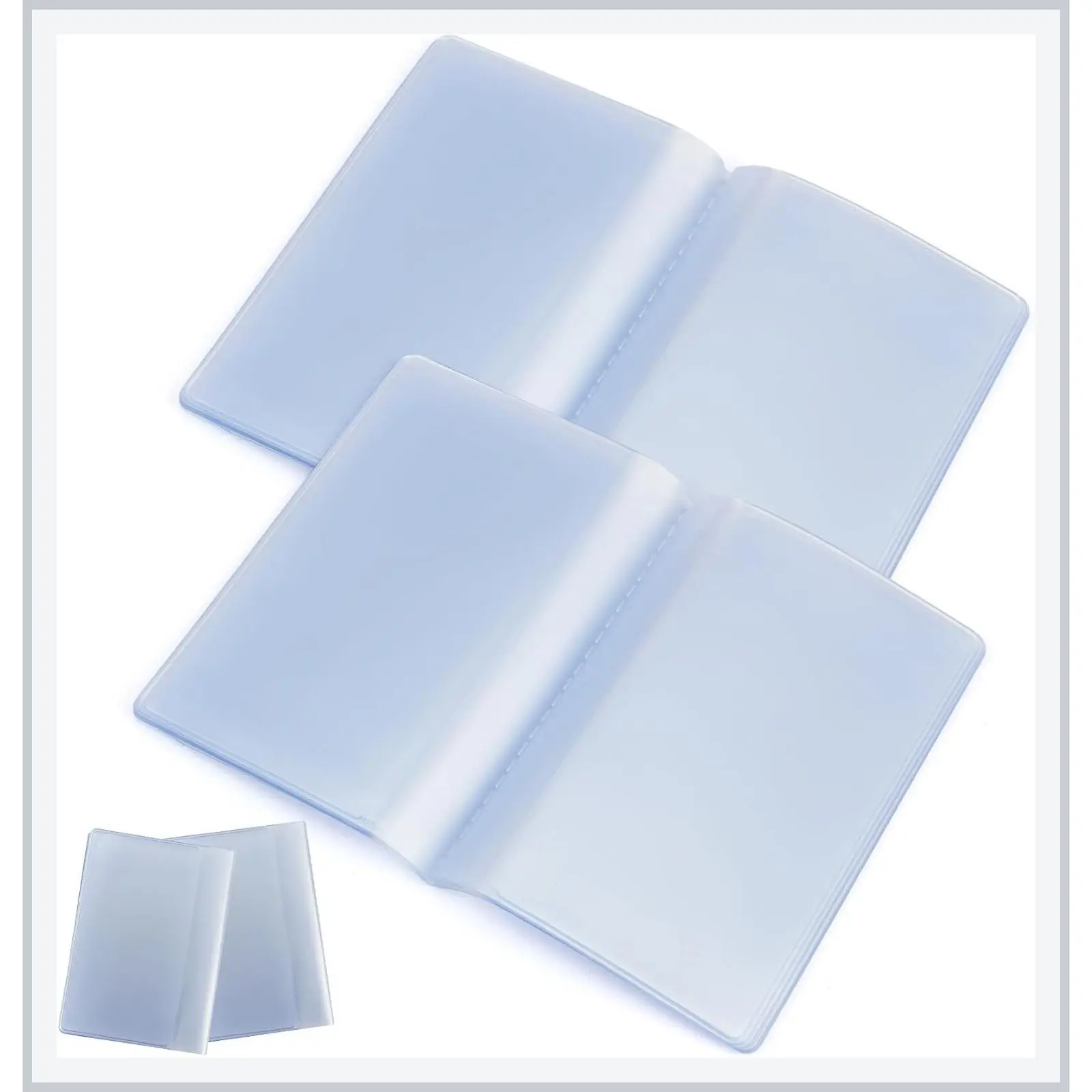 Set of 2 Clear Credit Card Holder Wallet Inserts with 10 Protective Sleeves, Plastic Card Wallet Inserts for Medicare Social Security ID Photo, Compatible with Bifold Wallets for Men & Women