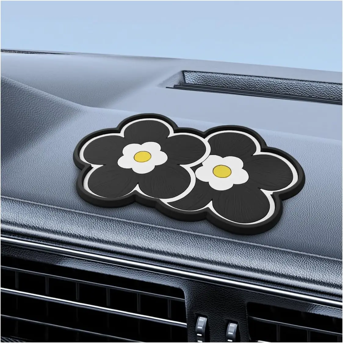 Dashboard Non Slip Mat, 10.23'' x 5.90'' PVC Washable   Sticky Grip Pad, Multifunctional  Interior Cell Phone Holder for GPS Sunglasses  (Blackwhite)