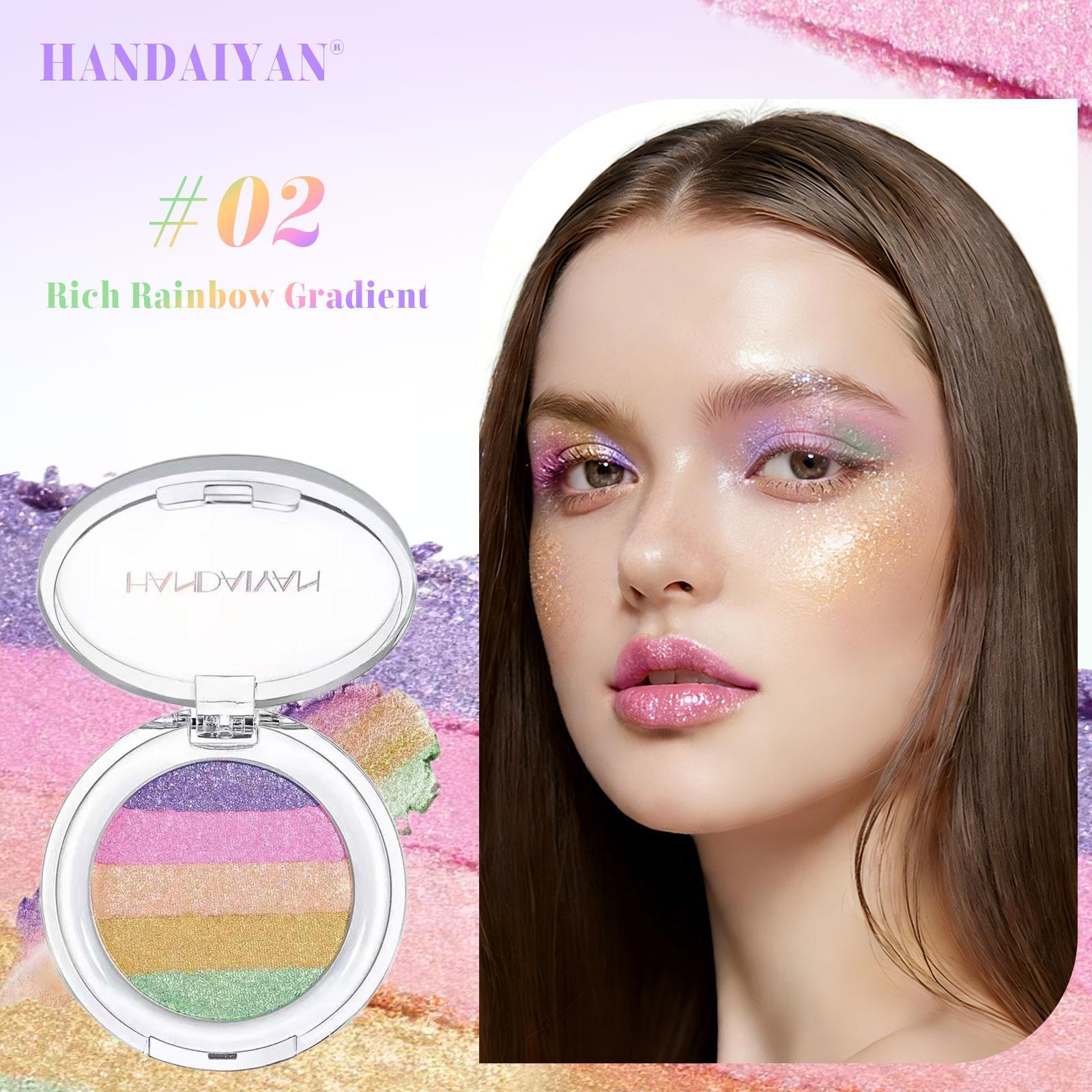 5-Color Rainbow Chameleon Eyeshadow, Multichrome Shimmer Glitter Palette, Long Lasting Waterproof Eye Makeup
