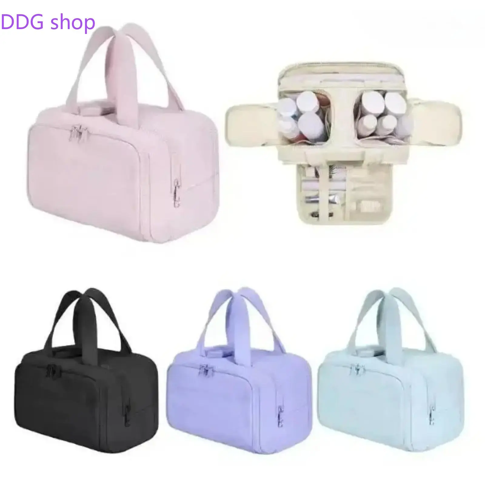 Large Capacity Waterproof Makeup Bag - Portable Travel Makeup Storage Organizer, Multi-Functional Handheld Cosmetic Pouch, Multifunctional Toiletry Bag, Travel Beauty Bag