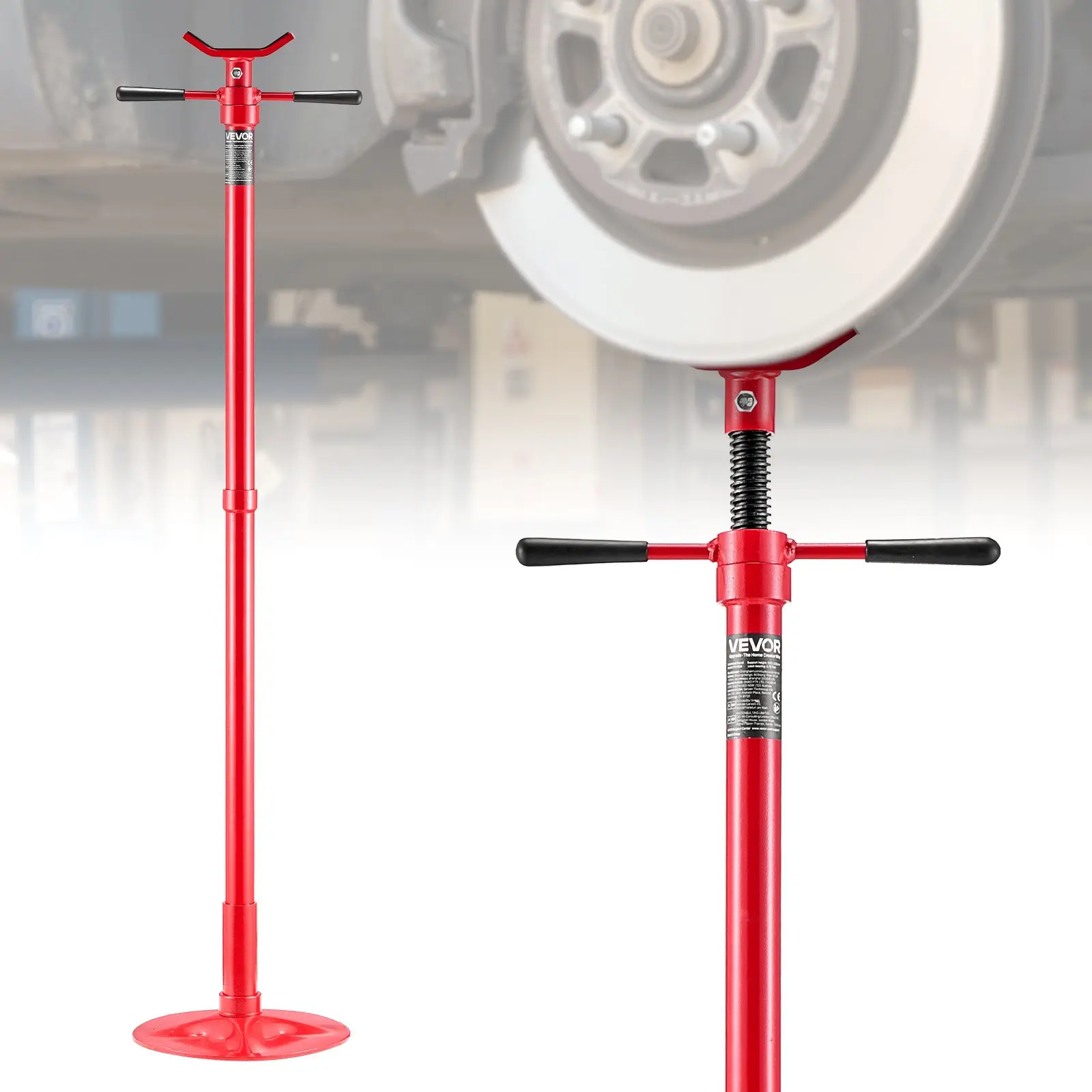 VEVOR Underhoist Support Stand, 3/4 Ton (1653 lbs) Capacity Under Hoist Jack Stand, Lifting from 54.02" to 83.86", Bearing Mounted Spin Handle, Self-Locking Threaded Screw, Support Vehicle Components