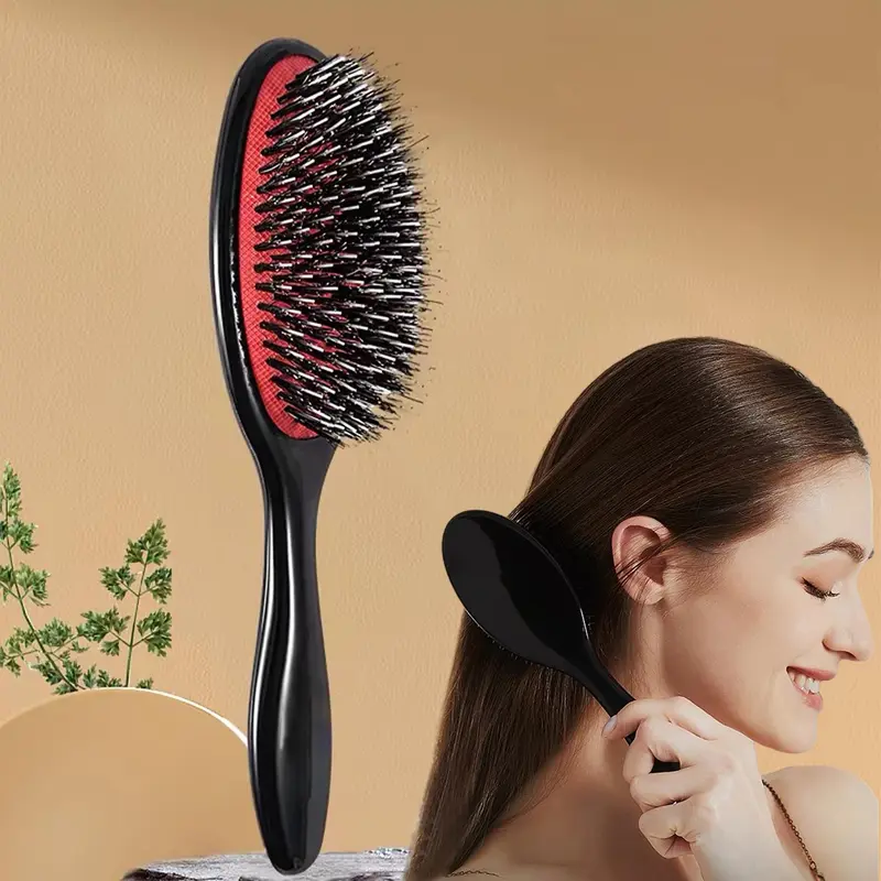 Scalp Massager Hair Brush, Hairdressing Detangling Comb, Salon Hairbrush, Heatless Haircare & Styling Tool, Hair Brush for Curl Hair Detailing, Valentine's Day Gift, Hair Brush for Curly Hair
