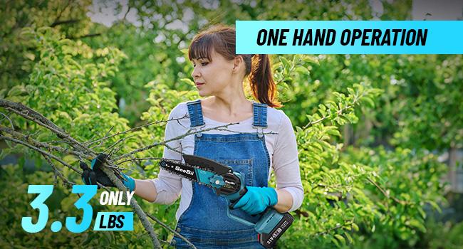 2-IN-1 Cordless 6-inch Electric Pole Saw, SeeSii Brushless Chain Saw with 2x 2.0Ah Battery, 16-Foot MAX Reach Brach Tree Saw with Extension Pole for Wood Cutting Garden CH600  #TikTokShopBlackFriday