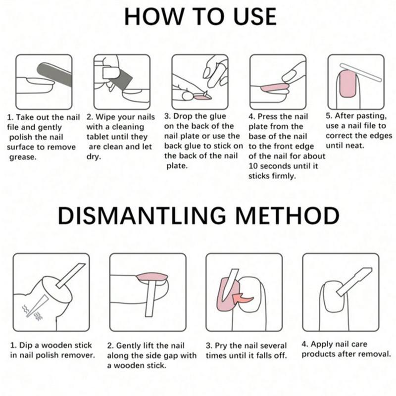 Medium Short Oval Almond Press-on Nails, 120pcs Glossy French Tip Fake Nails, Classic Nail Design At Home Manicure