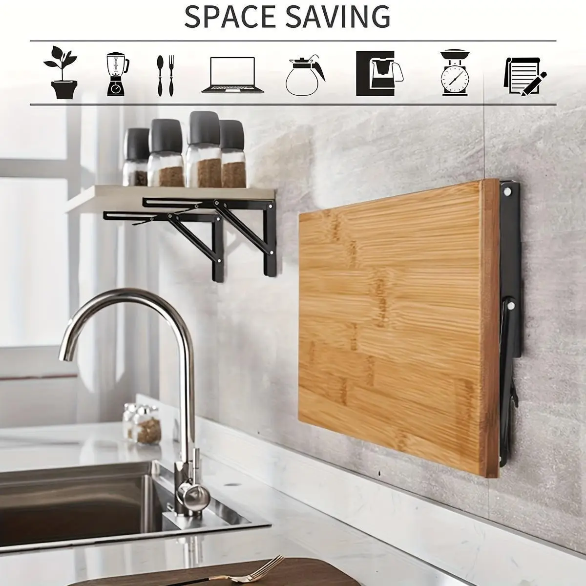 2 Foldable Adjustable Support Brackets, 90 Degree Carbon Steel Wall Mount Load Bearing Shelf, DIY Storage Rack Reinforcement Parts