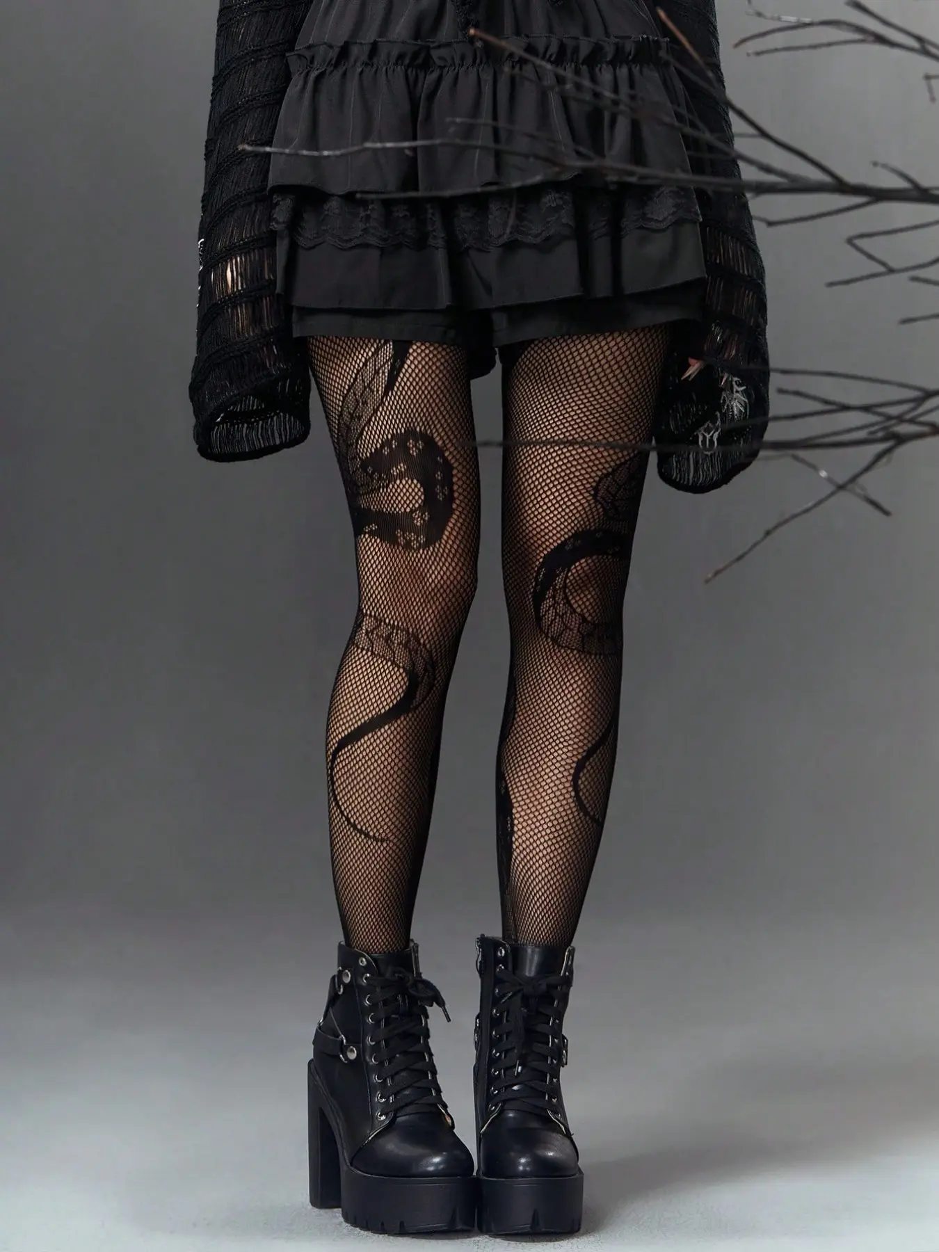 Sexy Snake Print Fishnet Socks, Unique Design Slimming Hollow Out Cool Style, Trendy Leggings for Women, Fashionable Mesh Stockings, Tights