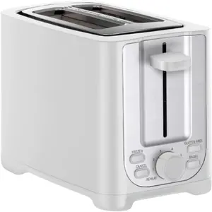 2 Slice Toaster with Auto Shut Off - Extra Wide Slots & Removable Crumb Tray and Cancel, Defrost & Reheat Function - Toast Bread, Bagel & Waffle, White