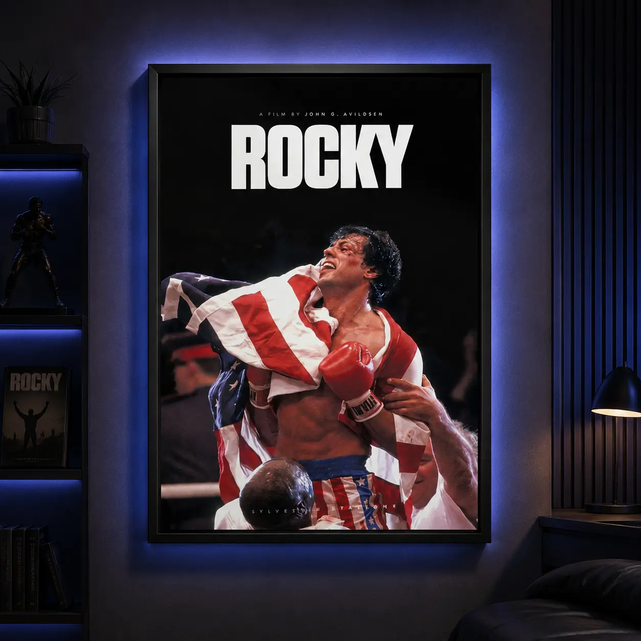 Vintage Boxing Poster Print, Retro Action Movie Wall Art, Motivational Sports Canvas for Bedroom, Gym & Office