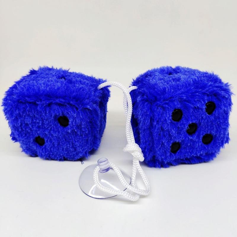 6cm long hair hot stamping dice plush toy cube pendant, rearview mirror pendant sieve