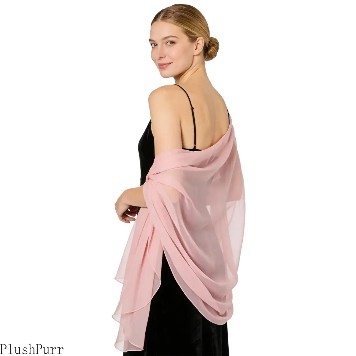 Women's Bag Accessory Shawl, Solid Color Sheer Chiffon Scarf, Elegant No-Fringe Accent Piece with Shawl Cut for Formal Gowns, Qipaos & Evening Party Dresses tiktokshopbacktoschool, Evening Wear, Fabric Shawl, Evening Events