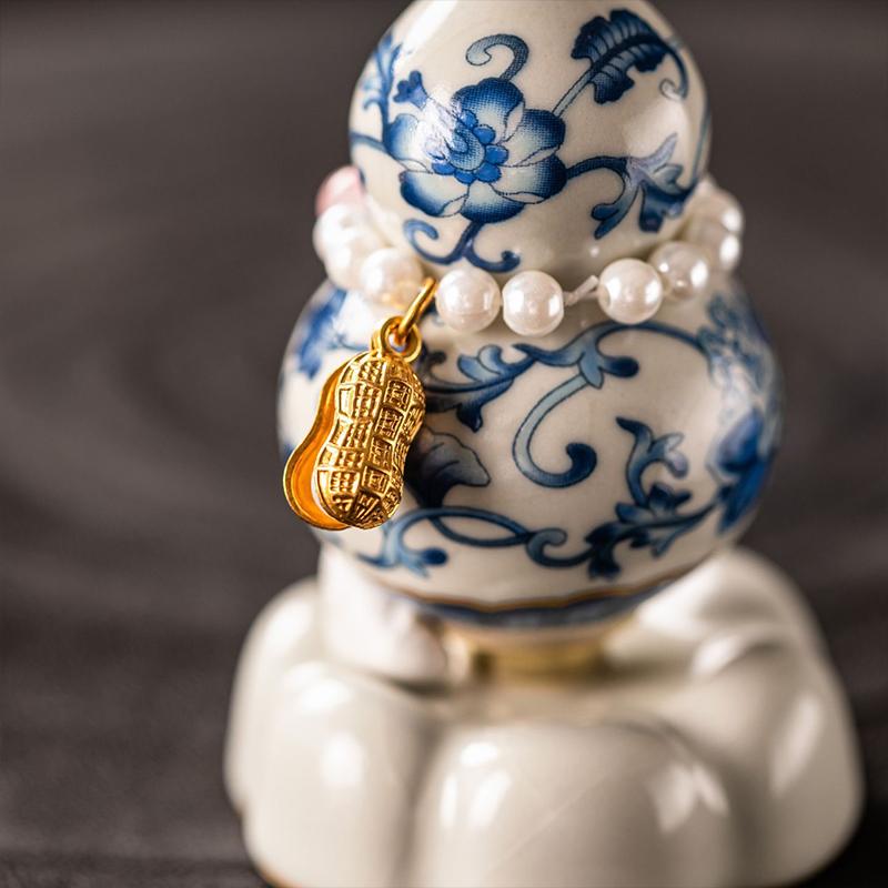 Chinese Style Blue and White Porcelain Fengshui Ornament Ru Kiln Ceramic Decoration for Home Office Desk Birthday Festival Gift Multiple Scenes Decor