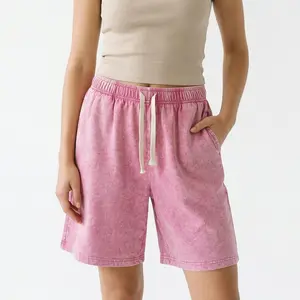 Digitex Women’s Soft Cotton Acid Wash Shorts, Trendy Casual Everyday Shorts for Vacation and Summer Outings