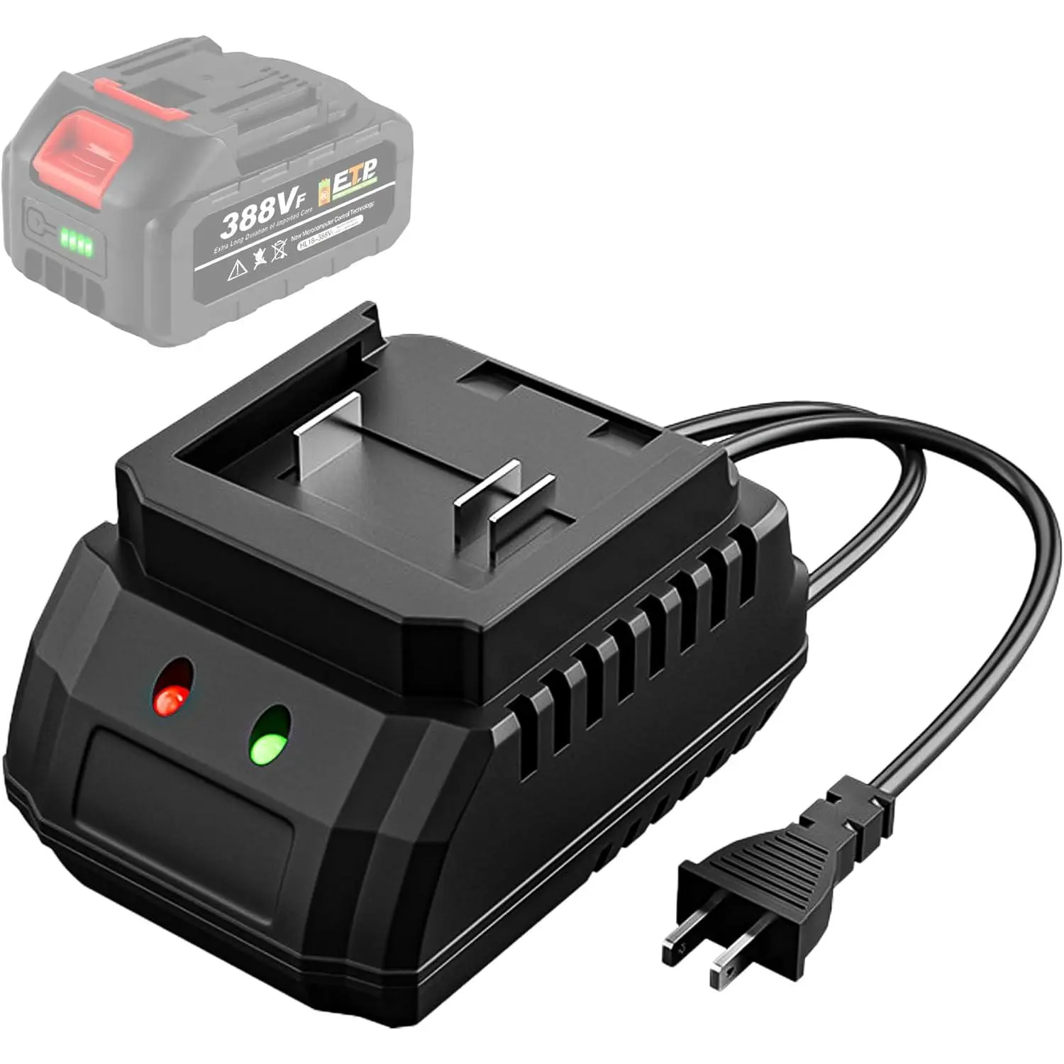 21V Battery Charger Base, Single Port Fast Charger Compatible with 21V Lithium-Ion Battery, Charger Only Battery Not Included
