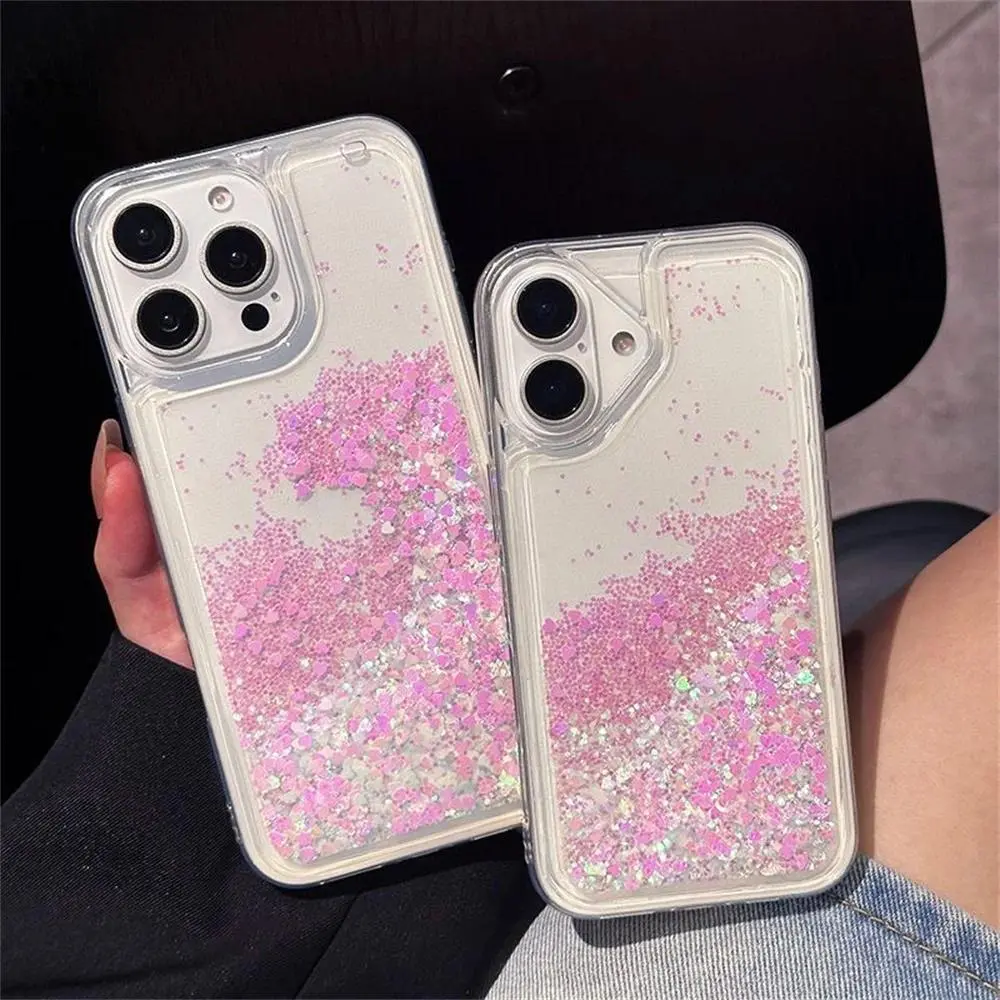 17  Floating Glitter Liquid Bling Cover For  Air 16 Plus 15 14 Pro Max 12 11 13 Quicksand  Funda Coque Capa designer stickers Floral Curve Case Protection