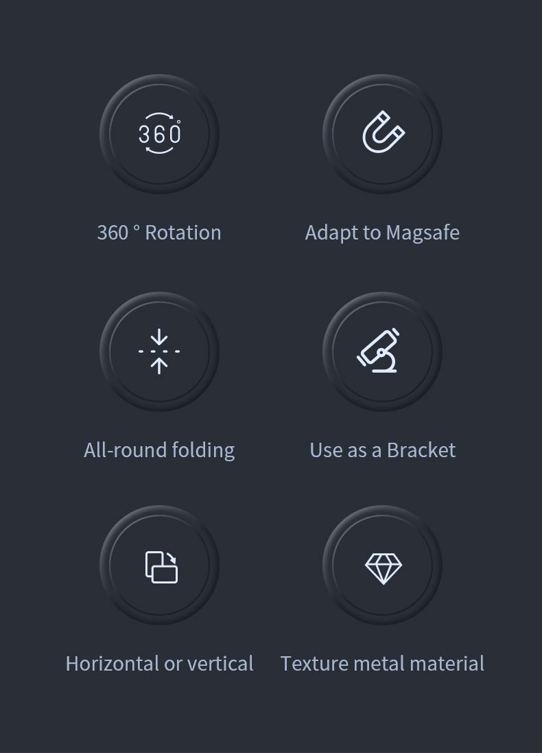 For Double-Sided Magnetic Phone Ring Holder for MagSafe Kickstand Magnet Grip   Stand Holder