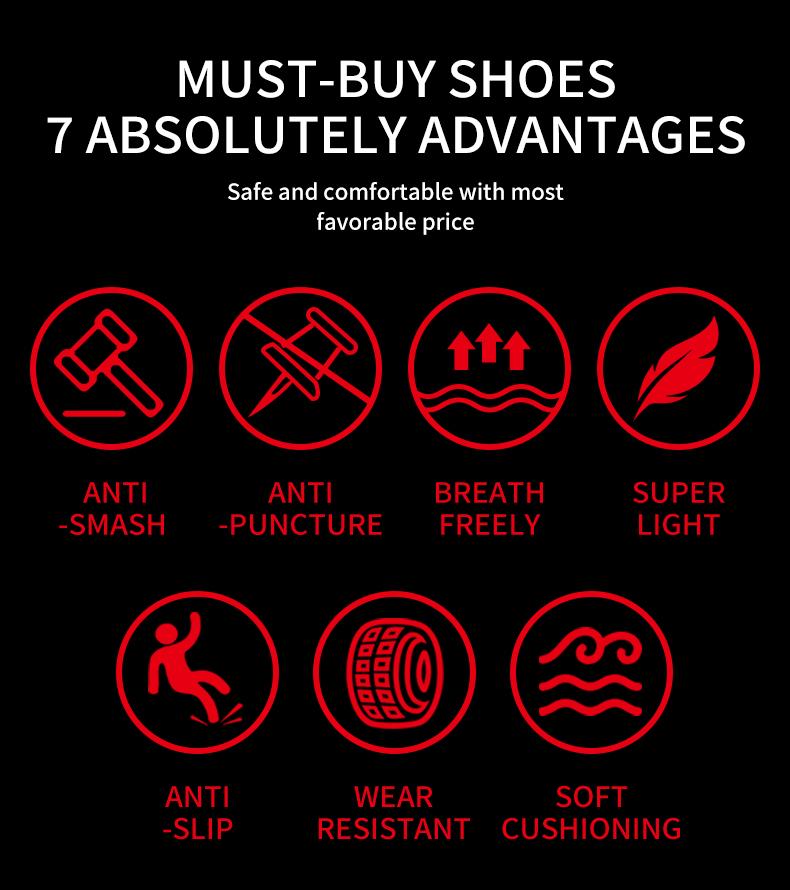 Steel Toe Work Safety Shoes  Work Sneakers Breathable Lightweight Indestructible Shoes Men Safety Shoes