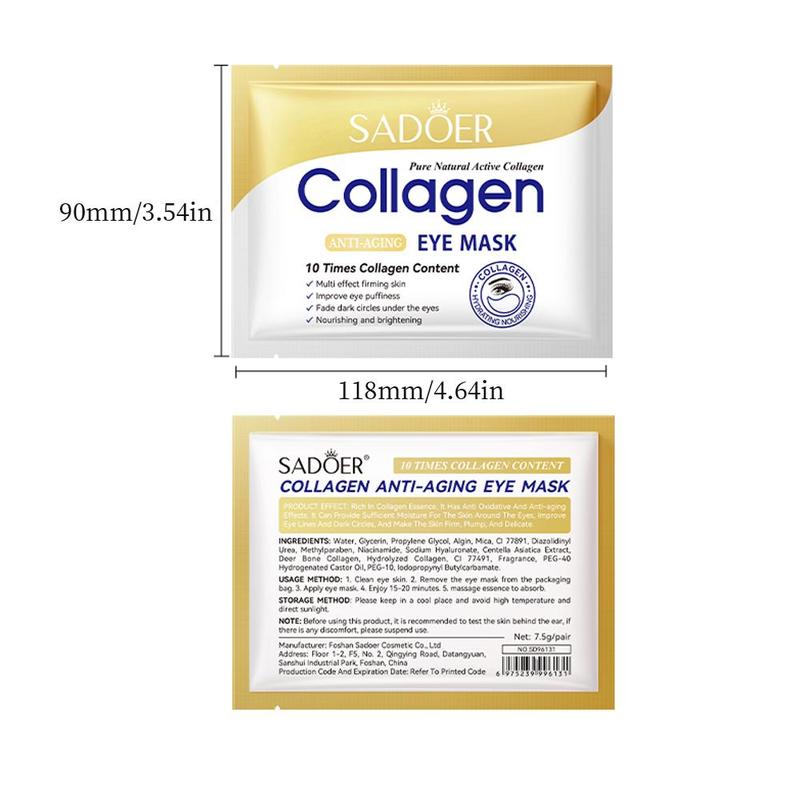 10 Pcs Crystal Collagen Eye Mask: Firm, Moisturize & Eliminate Dark Circles & Lines Gel Hydrate