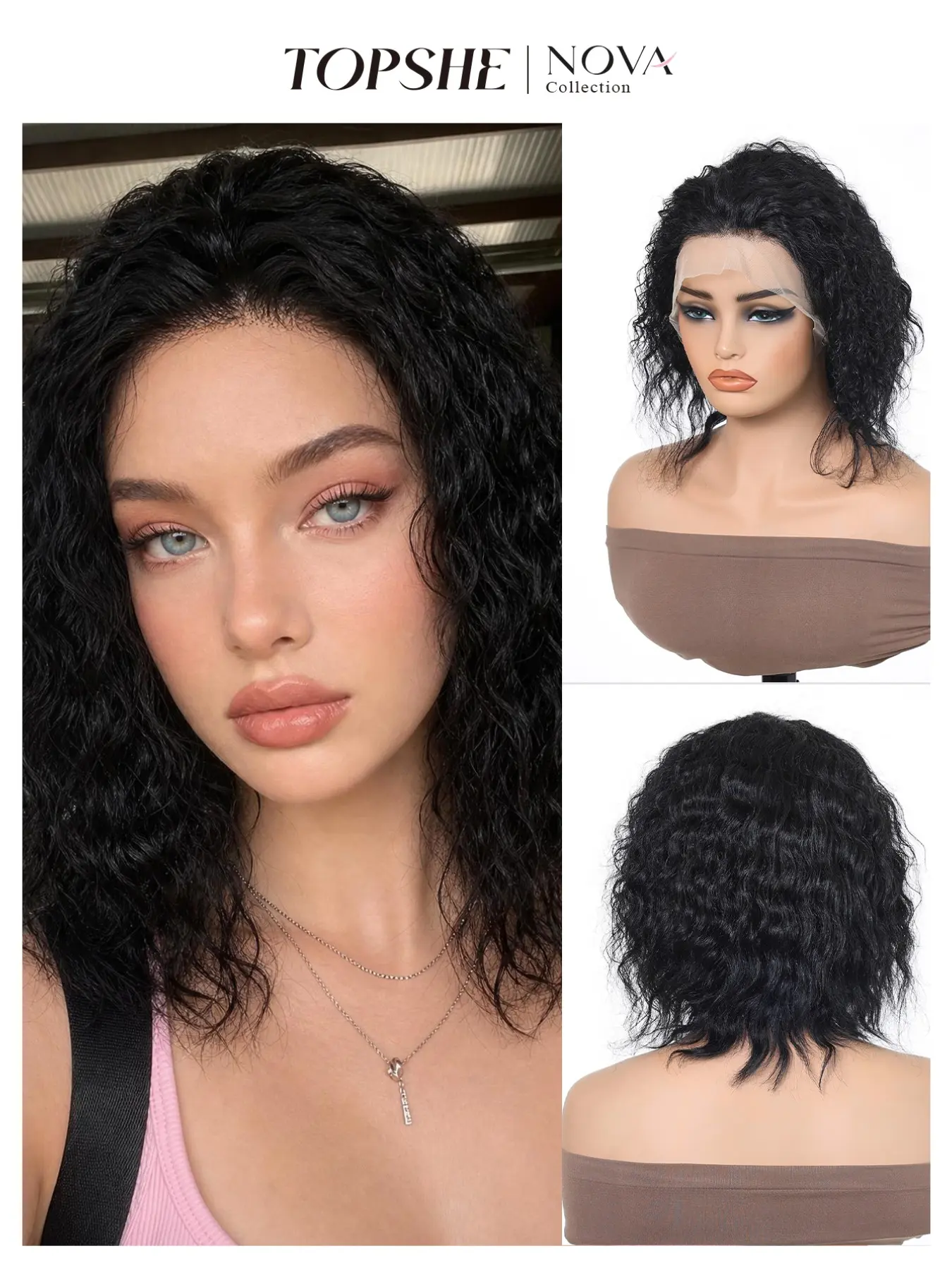 100% Real Human Hair 13x4 HD Lace Front Wig, Natural Tight Coily Short Wig, Glueless, Pre Plucked, Soft Silky, No Shedding, Beginner Friendly