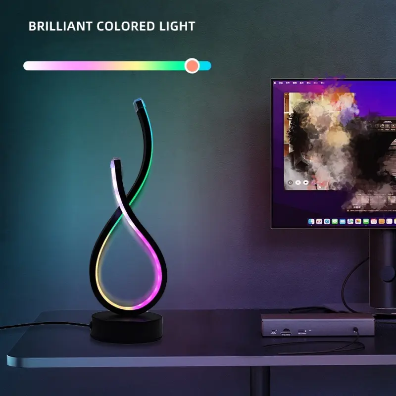 Heart-shaped Iridescent desk lamp