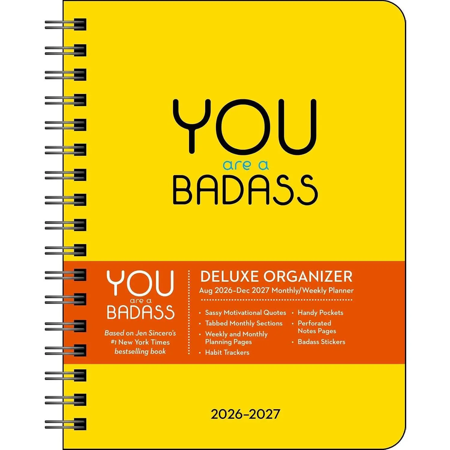 "You Are a Badass Deluxe Edition Hardcover Personalized Planning Aid - 17-Month 2026-2027 Weekly-Monthly Planner for Busy Pros, with Habit Trackers, Literature & Art Book"
