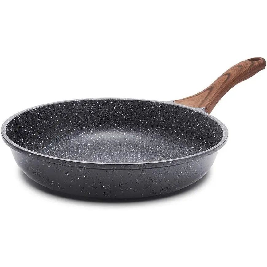 9.5 Inch Nonstick Frying Pan Skillet, Swiss Granite Coating Omelette Chef's Pan, PFOA Free Healthy Stone Cookware
