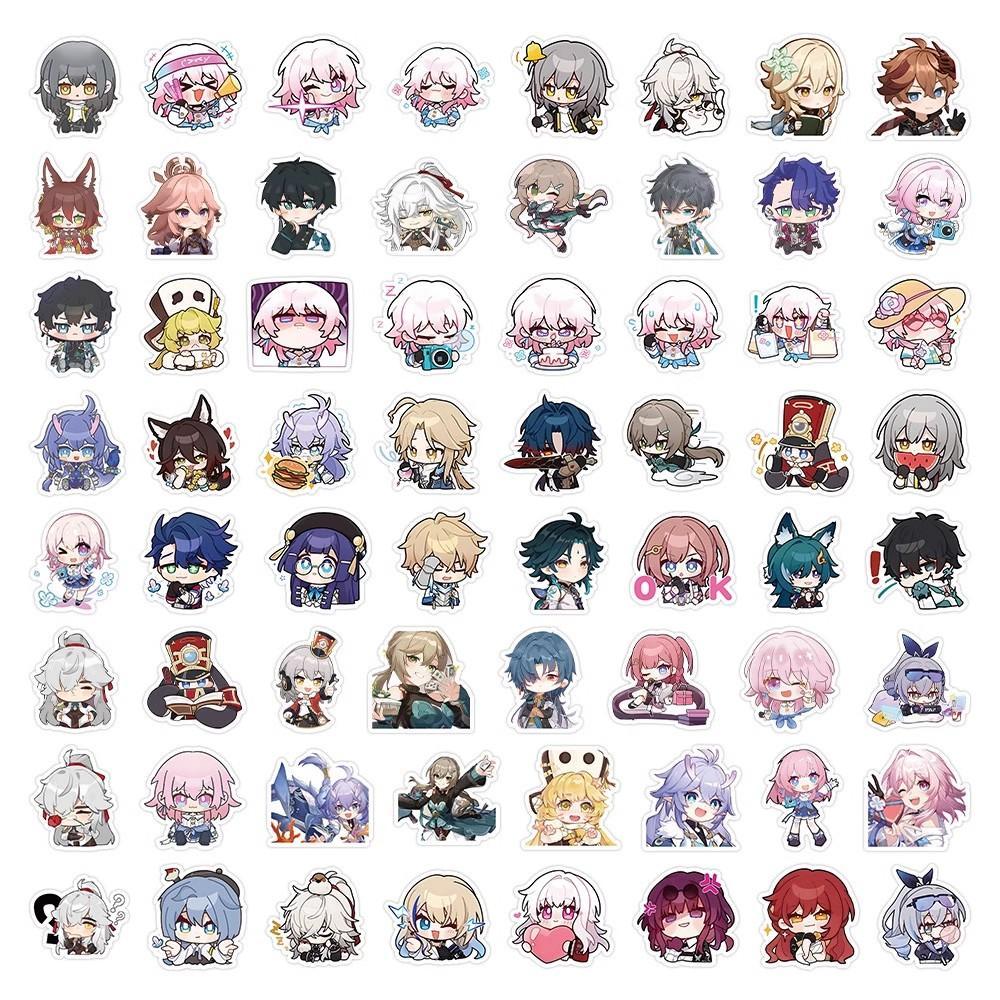 Game Honkai Star Rail 60 sheets Q Version Stickers Lovely Cartoon Game Characters Bailu March 7th Danheng Decals  Gifts
