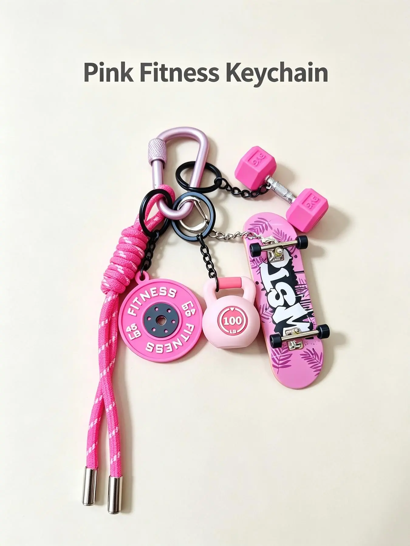 Multi Color Street Sport Bag Charm Set, thick braided rope scratch-proof silicone pendant lanyard fit travel backpack men women daily campus gym outfit #DopamineStreetStyle #CampusEssentials
