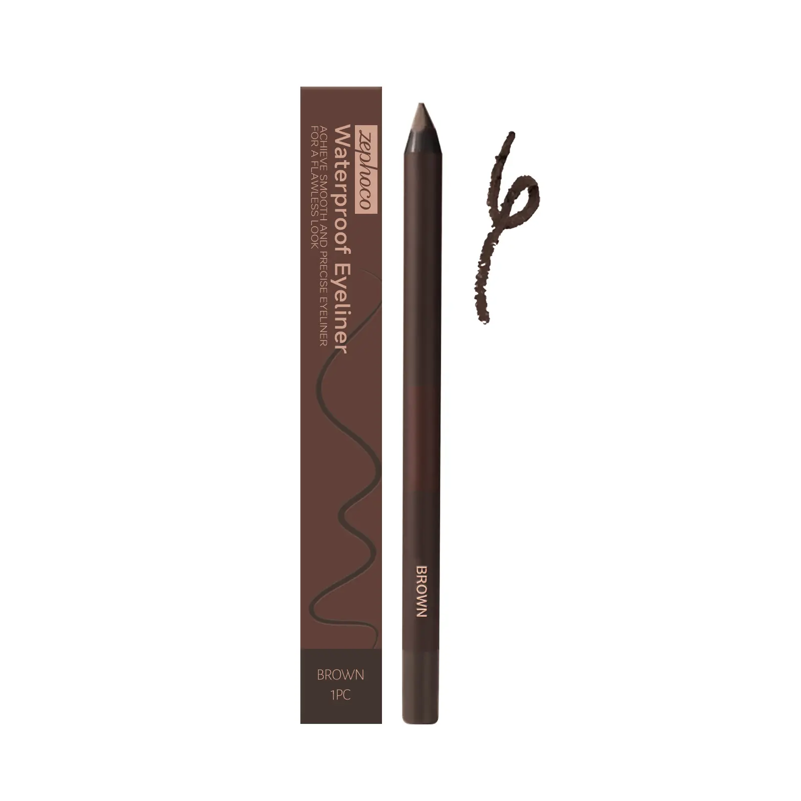 Brown Eyeliner Pencil, Waterproof & Long-lasting, Smudge-proof Smooth Application for Eye Contour, Daily & Professional Makeup, 1PC, For Beginners