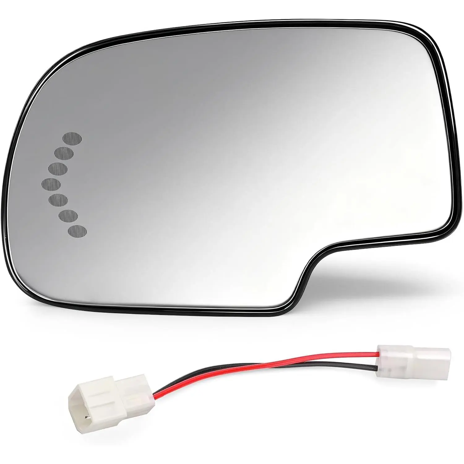 Driver Side Heated Mirror Glass Replacement for 2003-2007 Cadillac Escalade, Chevrolet Avalanche, Silverado, Suburban, Tahoe, GMC Sierra, Yukon - Exterior Side View Convex Mirror with Turn Signal