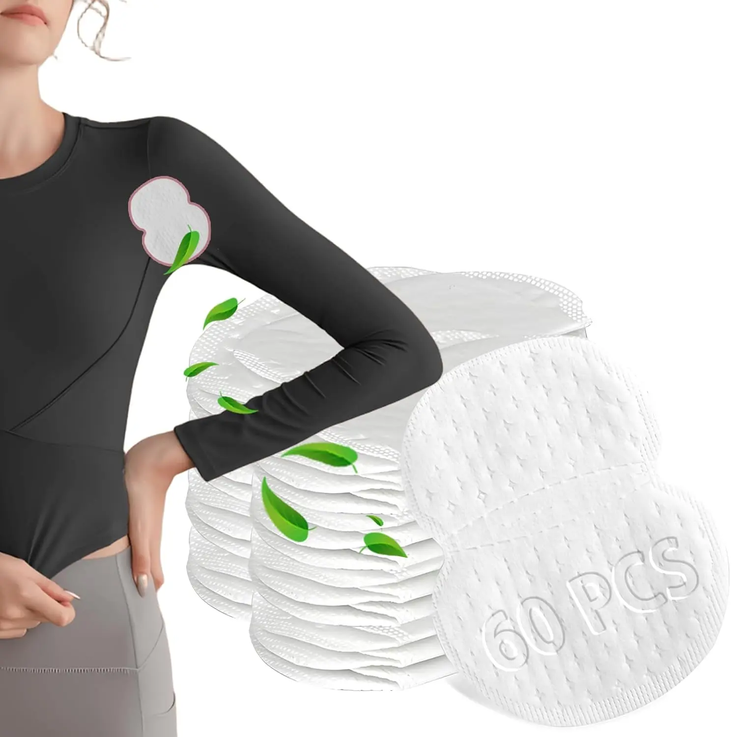 Underarm Sweat Pads - 60 Count Disposable Anti-Perspiration Liners for Women, Unscented Hypoallergenic Sensitive Body Care, Travel-Friendly High-Quality Materials for On-the-Go Workouts, Disposable And Travel-Friendly, On-The-Go Use, Secure All-Day Fit