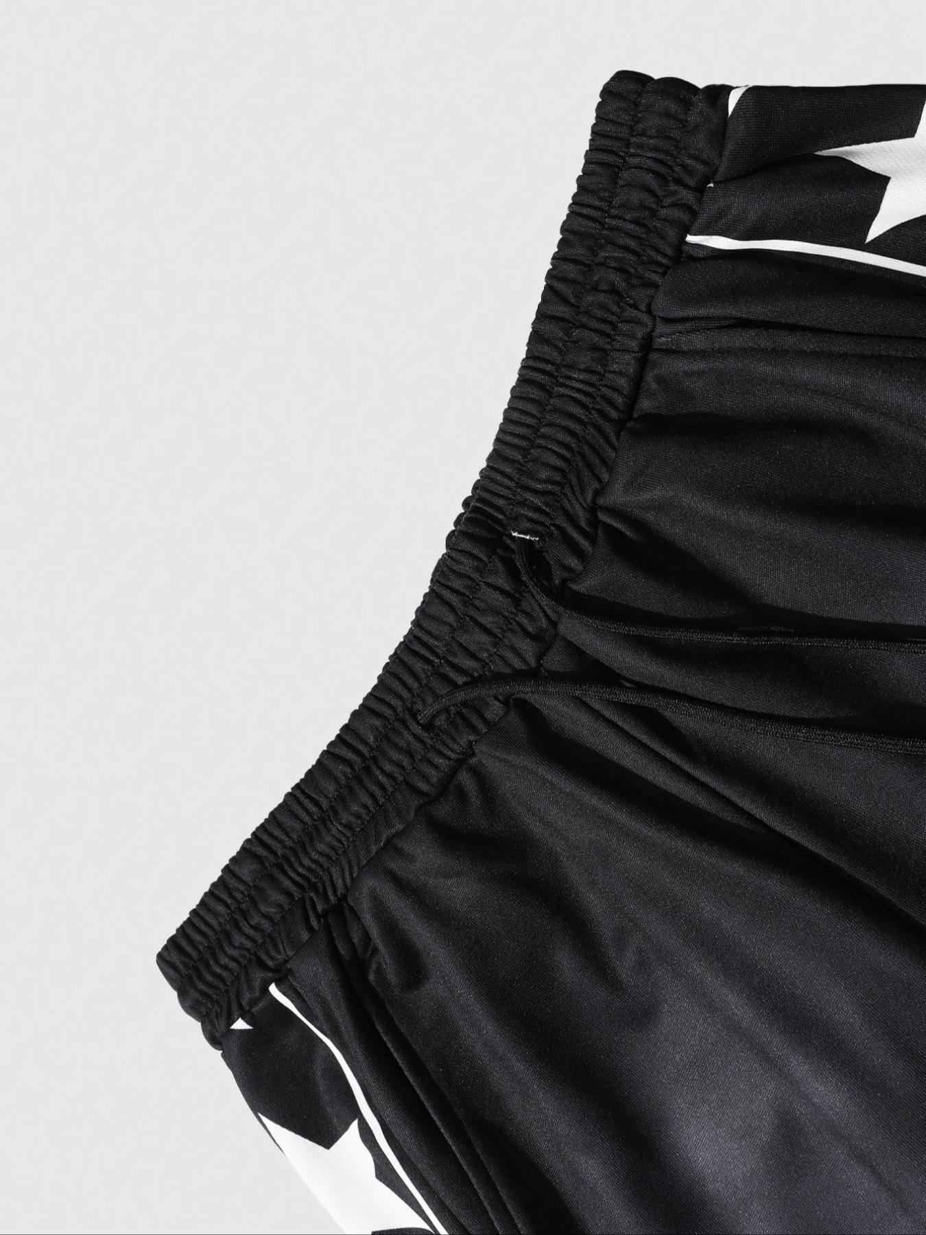 Men's Star & Letter Print Drawstring Waist Sweatpants, Casual Comfy Loose Jogger Pants for Daily Wear, Fashion Men's Bottoms for All Seasons, Casual Sports Trousers