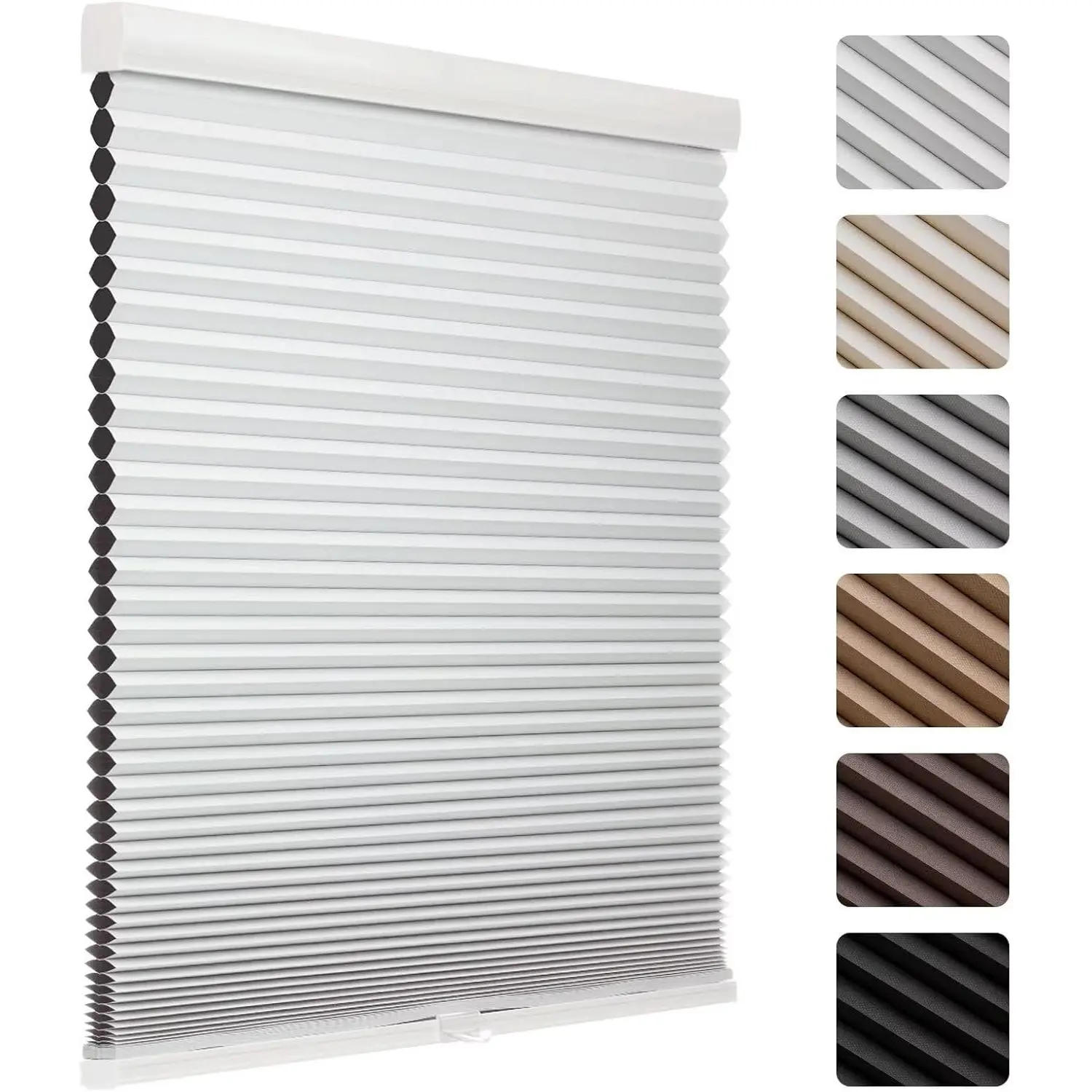 Cordless Blackout Cellular Shades, 1.5" Honeycomb Window Blinds for Bedroom & Nursery, Thermal Insulated, Noise Reducing, Privacy Shades, Inside or Outside Mount (30" W x 72" H, White)
