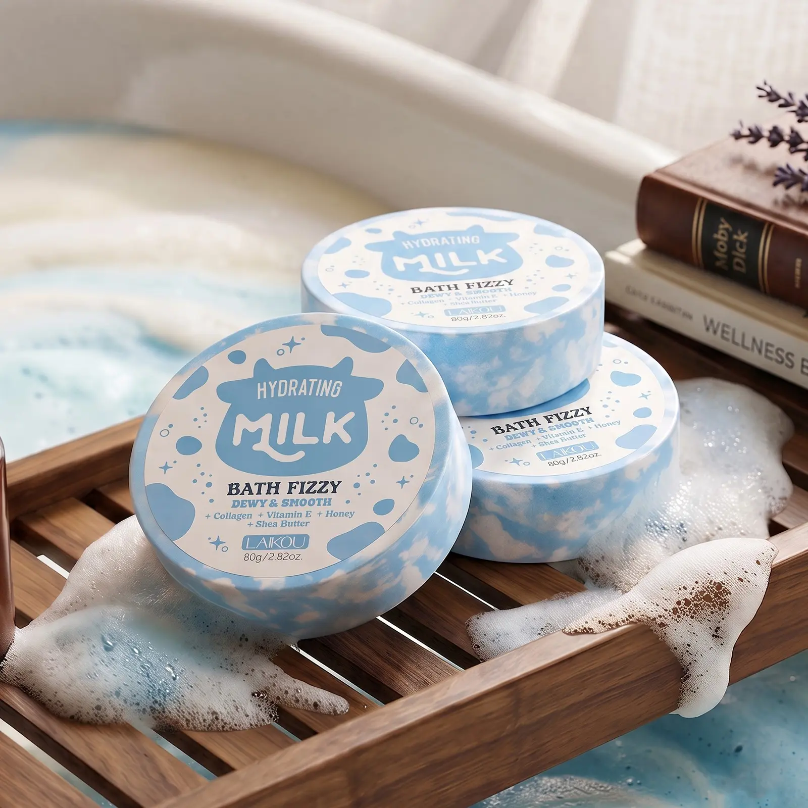 Nourishing Milk Bath Salt Ball, Gentle Honey & Vitamin E Bath Fizzer, Deep Moisture Care for Softening Rough Skin, Luxury Home SPA, Body Hygiene Products