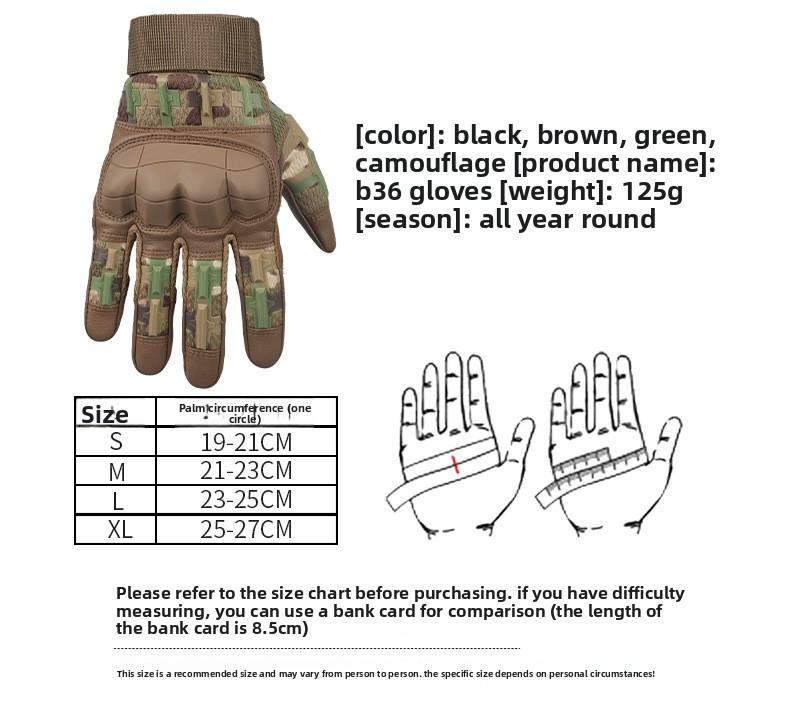 Five-finger touch screen tactical gloves, outdoor sun protection, anti-slip, motorcycle impact-resistant combat gloves