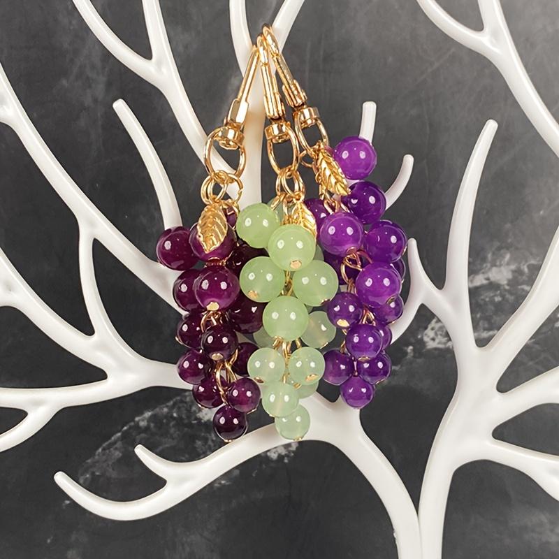 1/20Pcs resin transparent beaded grape pendant new creative student bag decoration key chain gift