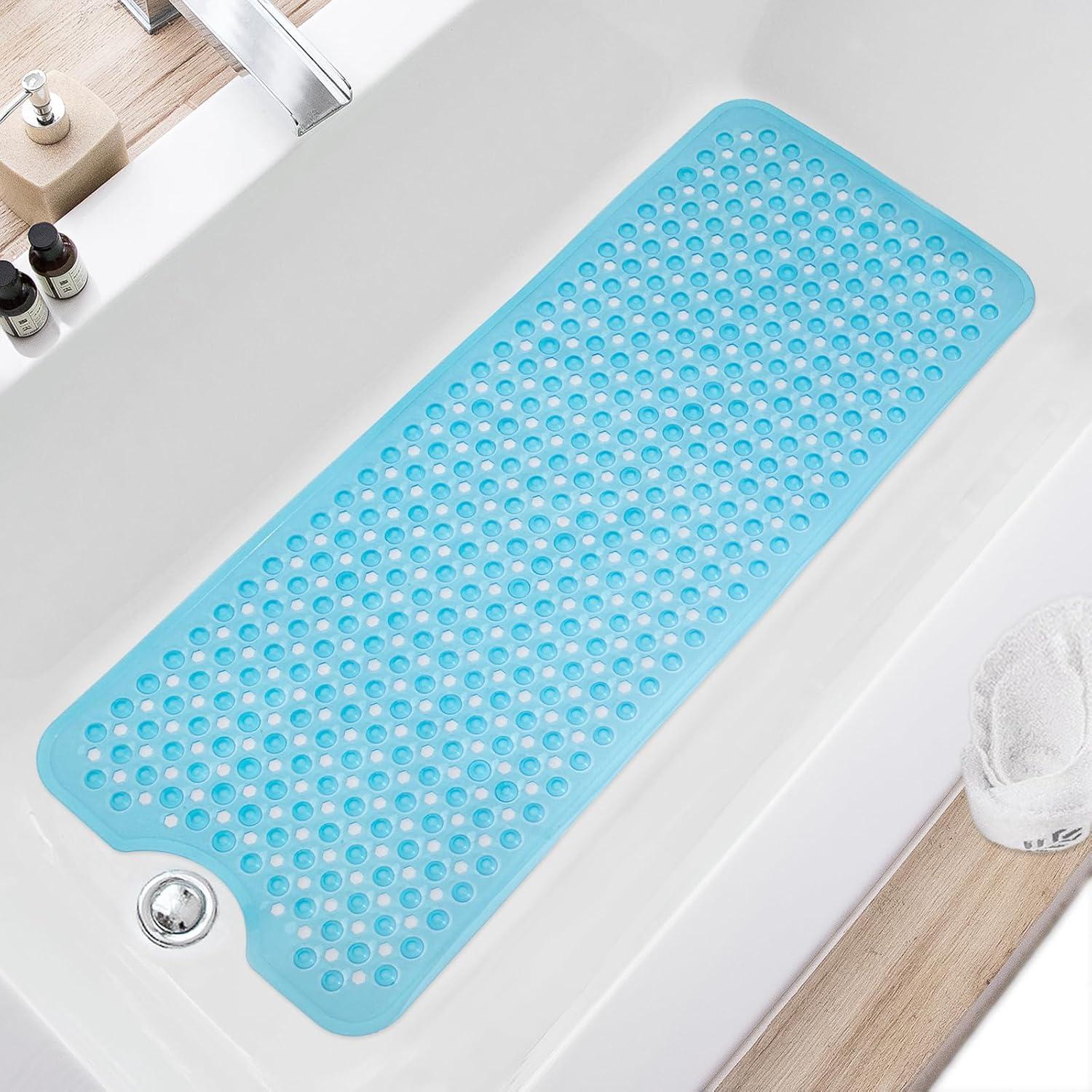 Bathtub & PVC Shower Mat with Suction Cup Design, Non-slip Folding Bath Mat, Bathroom Accessories