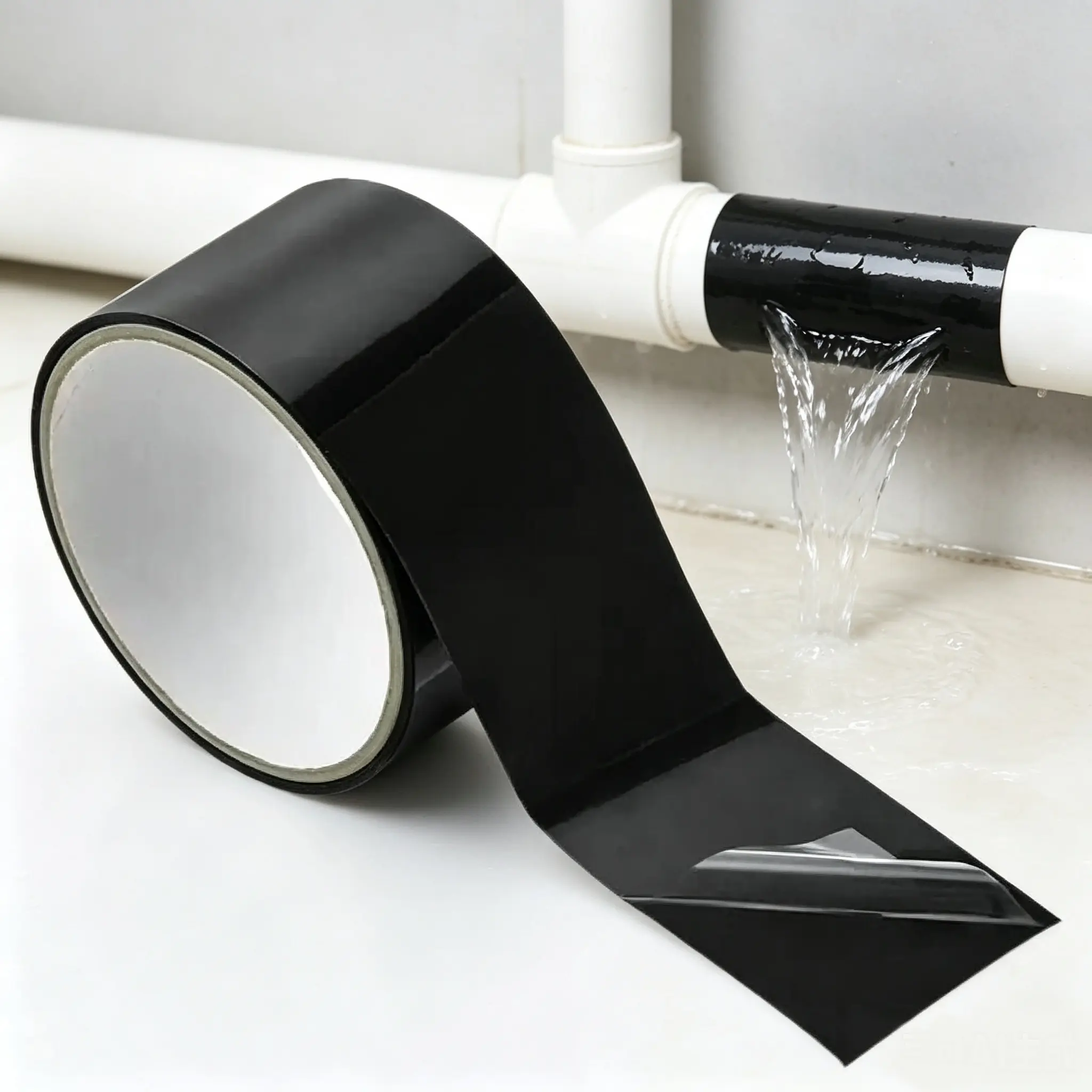 Black Waterproof Adhesive Repair Membrane, Flexible Seal Material For Leak Blocking, Multi-Surface Patching Supply For Household And Outdoor Emergency Repairs