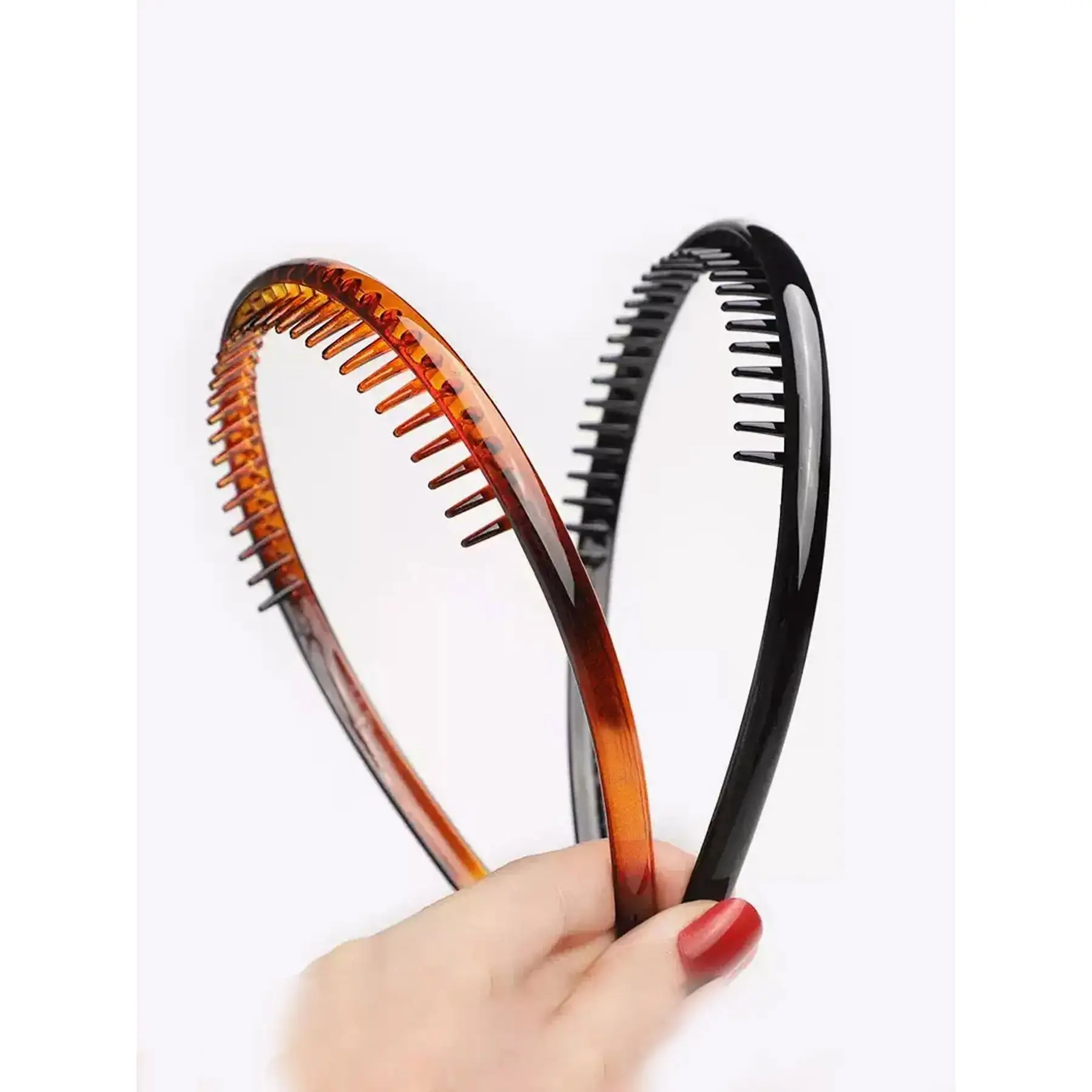 4pcs/2pcs Zig Zag Headbands for Women, Teen Girls, Men, Non-Slip Comb Hairbands, Casual Style, All Seasons, Leopard Pattern, Plastic Headband